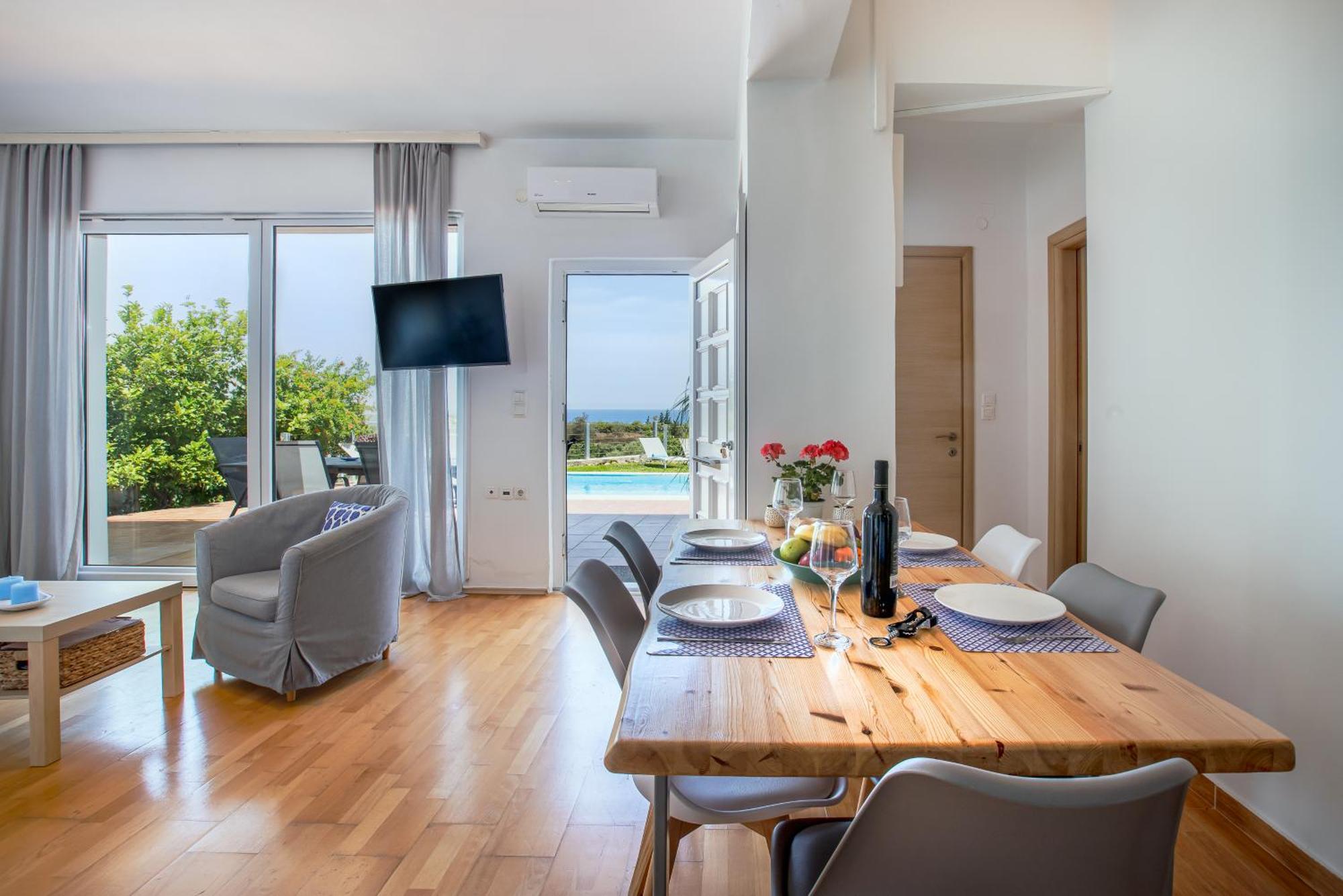 Dimitra Apartment With Private Pool And Sea View -The Ground Floor Of A Two Storey Building Daratsos Екстериор снимка