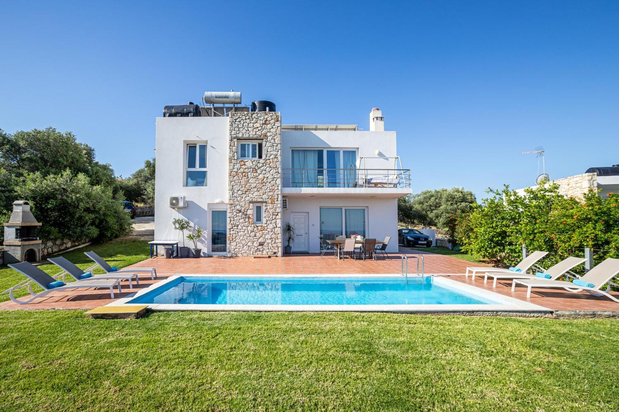 Dimitra Apartment With Private Pool And Sea View -The Ground Floor Of A Two Storey Building Daratsos Екстериор снимка